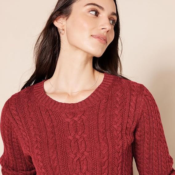 Red Cable Knit Sweater imagen 2